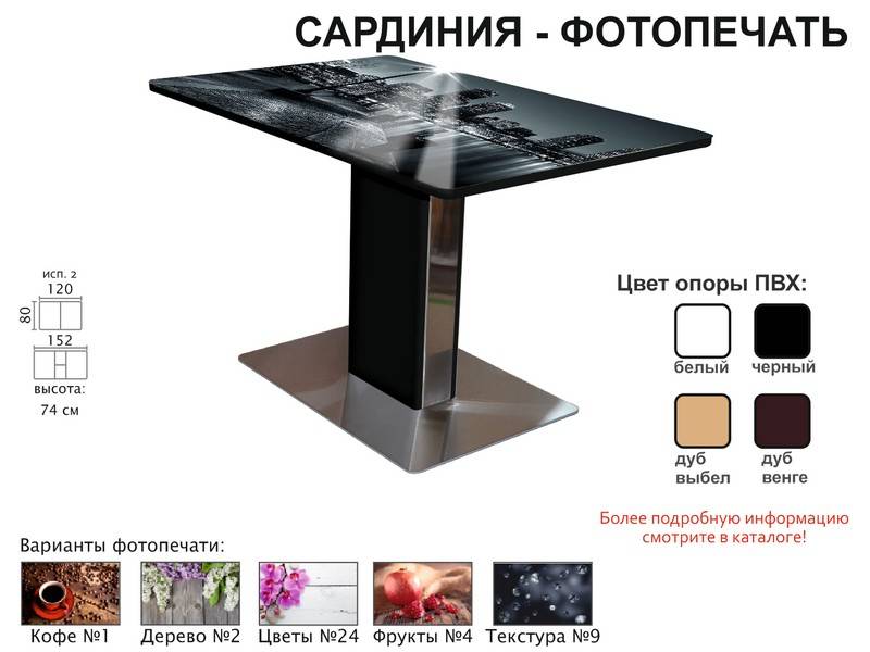 стол обеденный сардиния фотопечать в Санкт-Петербурге