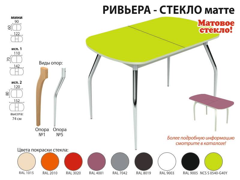 стол обеденный ривьера стекло матте в Санкт-Петербурге