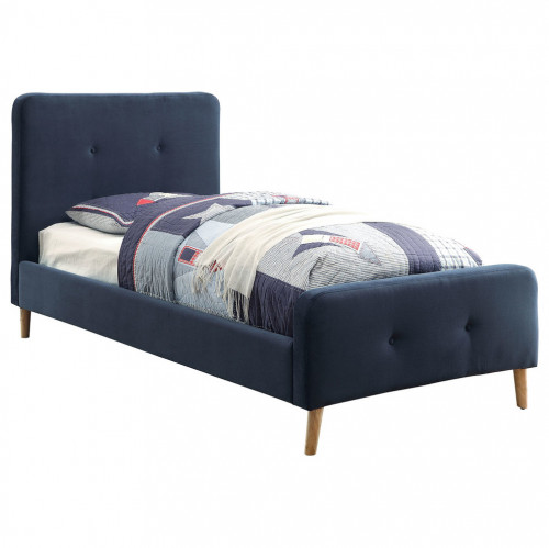 кровать button tufted flannelette navy 140х200 в Санкт-Петербурге