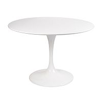 стол eero saarinen style tulip table mdf d100 глянцевый белый в Санкт-Петербурге