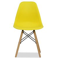 стул деревянный pc-015 желтый ножки дерево (eames style) в Санкт-Петербурге