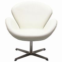 кресло swan chair экокожа белое в Санкт-Петербурге