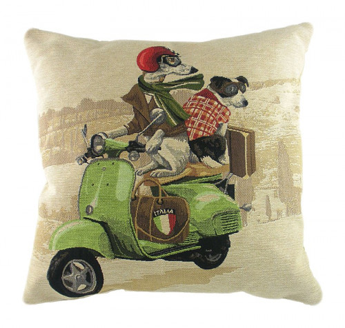 подушка с картинкой scooter dogs green в Санкт-Петербурге