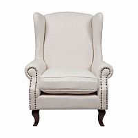 кресло мягкое с ушами белое collins wingback chair в Санкт-Петербурге