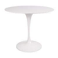 стол eero saarinen style tulip table mdf белый d90 глянцевый в Санкт-Петербурге