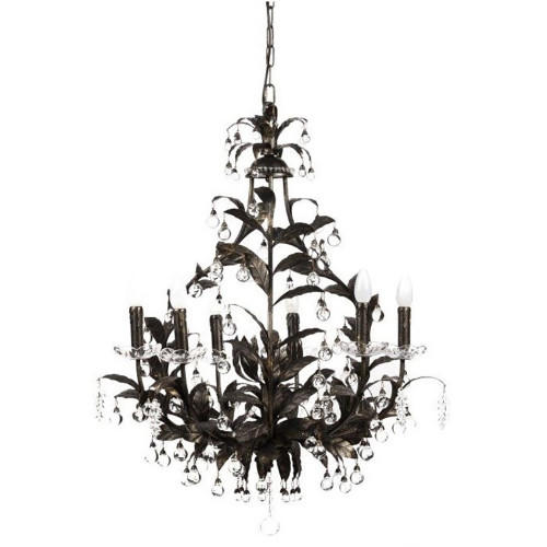люстра 19th c. rococo iron & smoke crystal round чёрная в Санкт-Петербурге