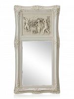 зеркало настенное прямоугольное в высокой белой раме францини distressed chalk white в Санкт-Петербурге