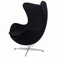 кресло arne jacobsen style egg chair черное в Санкт-Петербурге