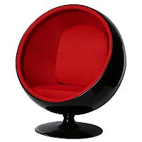 кресло eero ball chair черно-красное в Санкт-Петербурге