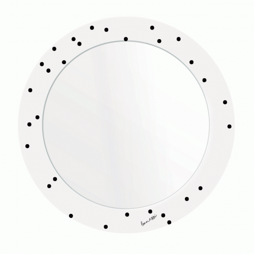 зеркало с рисунком белое круглое черные точки pois в Санкт-Петербурге
