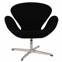 кресло arne jacobsen style swan chair черная шерсть в Санкт-Петербурге