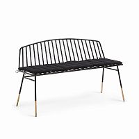 siena bench 120 черный металл черная ткань от la forma (ex julia grup) в Санкт-Петербурге