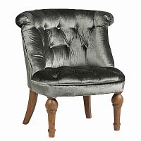 кресло sophie tufted slipper chair микровелюр серое в Санкт-Петербурге