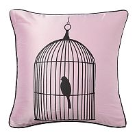 подушка с птичкой в клетке birdie in a cage pink в Санкт-Петербурге