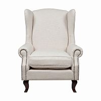 кресло collins wingback chair кремовая ткань в Санкт-Петербурге