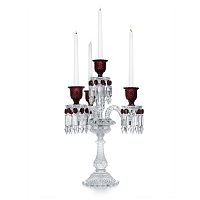 канделябр хрустальный с красными вставками на 4 свечи baccarat 3+1 от delight collection, 60 см в Санкт-Петербурге