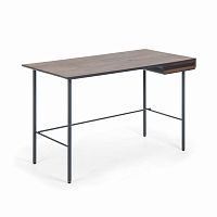 стол mahon desk ореховый шпон, mdf матовый графит в Санкт-Петербурге