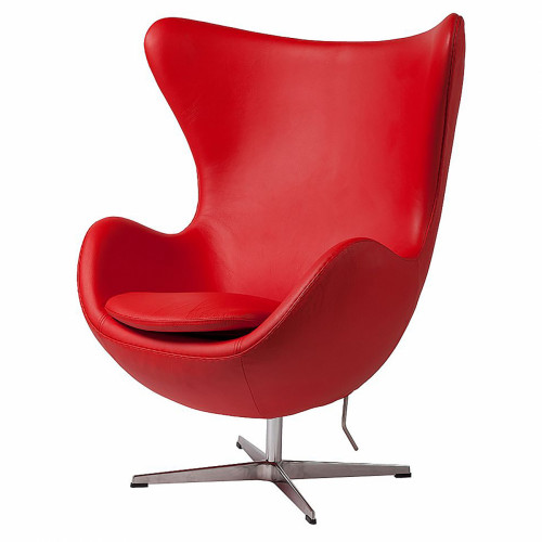 кресло egg chair кожа красное в Санкт-Петербурге