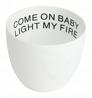 подсвечник белый фарфоровый с надписью внутри come on baby light my fire, 6,5 см в Санкт-Петербурге