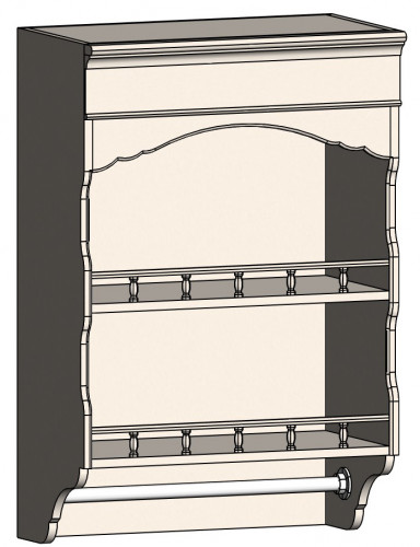 шкаф с полками и фигурным основанием навесной марсель молочно-белый в Санкт-Петербурге