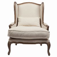 кресло мягкое с ушами lorraine chair with burlap бежевое в Санкт-Петербурге