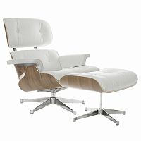 кресло eames style lounge chair & ottoman белое в Санкт-Петербурге