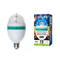 светодиодный светильник-проектор (09839) volpe disko uli-q301 03w/rgb/e27 white в Санкт-Петербурге