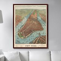 картина: antique map of new york city, 1879г. в Санкт-Петербурге