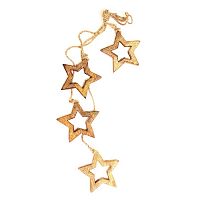 гирлянда новогодняя подвесная звезды деревянные с отверстием wooden stars, 65 см в Санкт-Петербурге