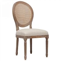 стул vintage french round cane back кремовый лён в Санкт-Петербурге