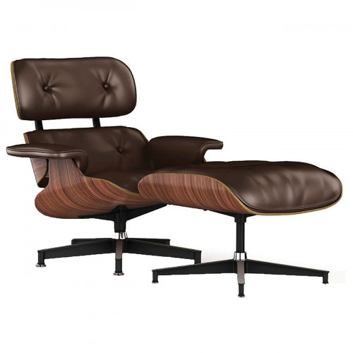 кресло lounge chair & ottoman коричневое в Санкт-Петербурге