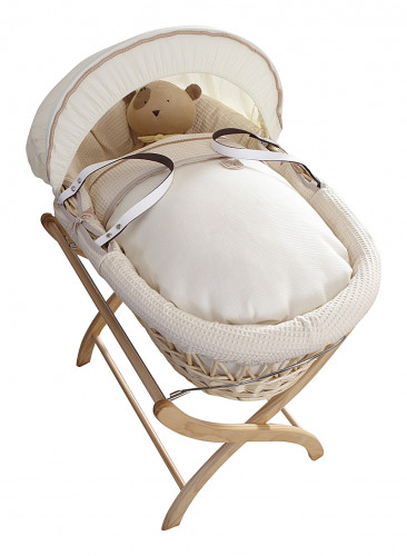 колыбель-переноска premium moses basket натуральная, кремовое белье в Санкт-Петербурге