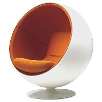 кресло eero ball chair бело-оранжевое в Санкт-Петербурге