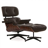 кресло eames style lounge chair палисандр коричневое в Санкт-Петербурге