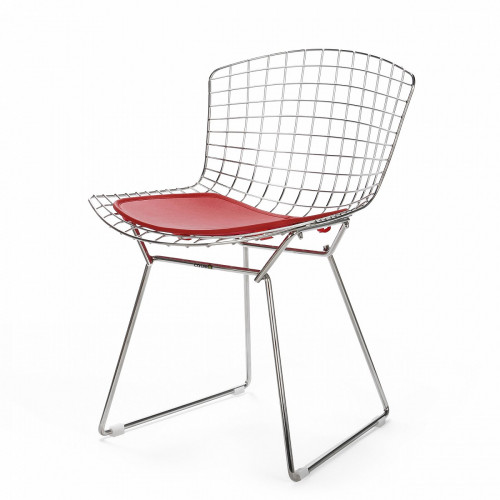 стул bertoia side кожаный standart красная подушка в Санкт-Петербурге