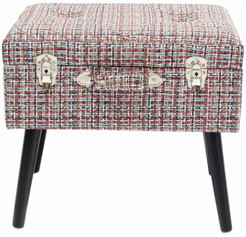 kare design пуф suitcase, коллекция "чемодан" 50*45*35, полиэстер, лен, полиуретан, сосна, красный в Санкт-Петербурге