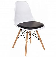 стул деревянный pc-011 белый / черный (eames style) в Санкт-Петербурге