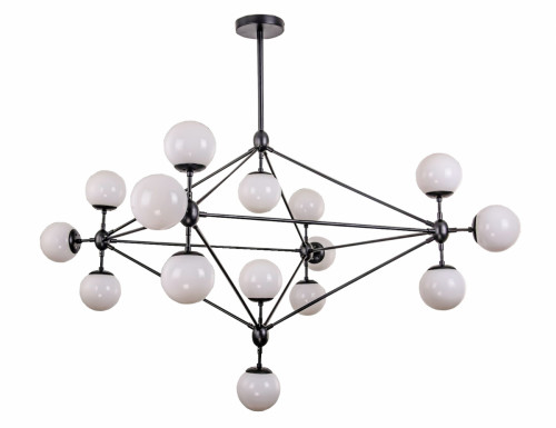 люстра modo 15 black+white черная, белые плафоны в Санкт-Петербурге