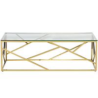 стол журнальный h-bridge gold 120*60*40см золотой в Санкт-Петербурге