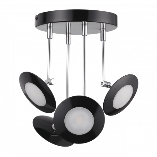 потолочная светодиодная люстра odeon light uliss 3811/28cl черная в Санкт-Петербурге