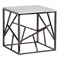 стол журнальный black chrome cube 55*55*56 см хром, белый в Санкт-Петербурге