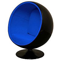 кресло eero ball chair синее с черным в Санкт-Петербурге