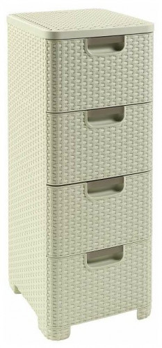 комод c 4 отделениями rattan style кремовый в Санкт-Петербурге