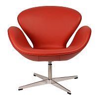 кресло arne jacobsen style swan chair красное в Санкт-Петербурге