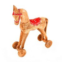 украшение новогоднее лошадка на колесах christmas horse, 40х30х13 см в Санкт-Петербурге